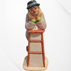 Vintage Flambro Clown "Why Me?" Figurine Signed By Emmett Kelly Jr 5.25"